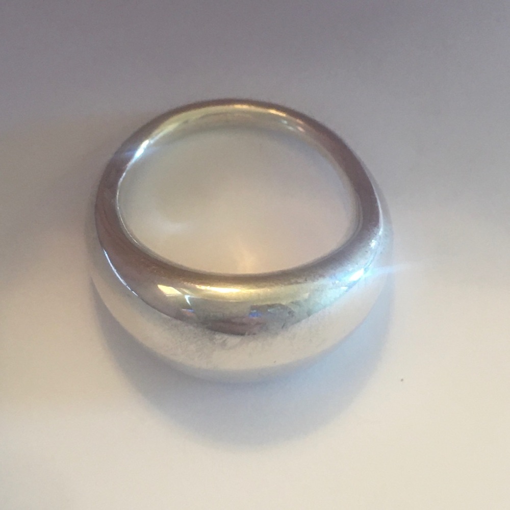 Authenic Pandora Liquid Silver Flow Ring Large